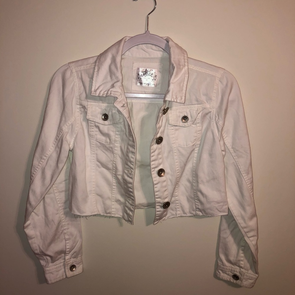 Justice cropped jean jacket